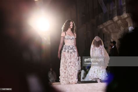 Deva Cassel walks the runway at the Dolce & Gabbana haute .